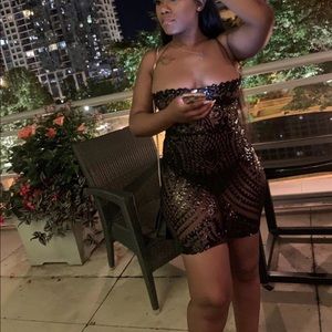 Black sequined custom dress